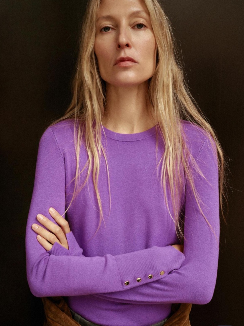 Zara basic plain knit sweater purple 8851/171/603